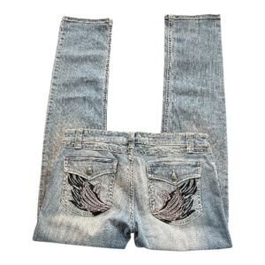 EUC Harley Davidson women’s embellished embroidered pocket jeans | size 10L